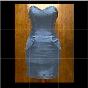 lew magram stretch denim dress